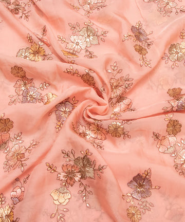 Organza Fabric With Embroidery